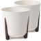 TULMERO Blumentopf matt, Pflanzkübel aus Übertopf Kunststoff Dekorativer Topf für, groß und klein Pflanzen, 2er-Set blumenkübel, blumenkübel kräutertopf, (2 Pack) Creme, ø 30 cm