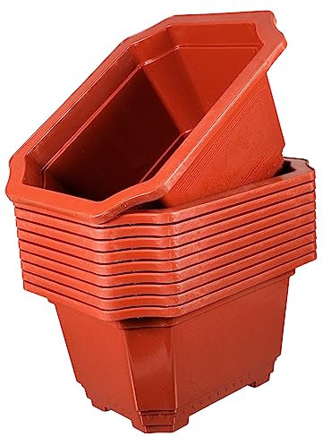 Yardwe 10 Piezas Maceta Recipiente para Plantar Flores Caja De Ventana De Flores Contenedor De Plantas Macetero Bonsai Macetero De Bonsái Rojos Oval Oficina El Plastico
