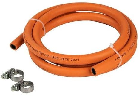 Hamilton Gas Products Gas Hose & Jubilee Clips Kit - 5m of 8mm High Pressure LPG Hose | Compatible with Regulators, Appliances & Equipment | Supply to Grills, Stoves, BBQ's, Patio & Cabinet Heaters