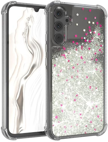 EAZY CASE - Cover Shell - kompatibel mit Samsung Galaxy A34 Ultra-robust, schützende Hülle mit Premium Finish, Dünne Transparente Handyhülle, Schutzhülle mit Kameraschutz in Schimmer Silber