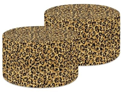 Xoenoiee Brauner Leopardenmuster, 2 Stück Tischlampenschirm, Heimdekoration, Trommel-Lampenschirm für Tischlampe, Stehlampe, geschlossene Oberseite, Lampenschirm, UNO/Euro Fitter