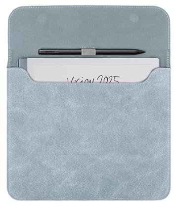 Sleeve Bag Suede Leather for 10.3 Remarkable 2 Paper Tablet (2020 release), Portable Water Repellent Protective Case with Pen Loop and Magnetic Closure (Blue)