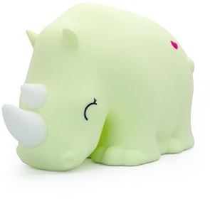 [D]hink DHINK – Nachtlicht wiederaufladbar LED Nashorn – Nachtlicht aus Silikon für Baby- und Kinderzimmer – Nachttischlampe für Kinder – Geschenk zur Geburt, Grün