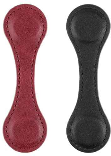 Dimeho 2 Stück Retro Buchseitenhalter Leder Magnet Lesezeichen Vintage-Seitenmarkierungsclip handgefertigt niedliches Lesezubehör für Frauen Bücherwurm Buchliebhaber Lesergeschenk (Schwarz Rot)