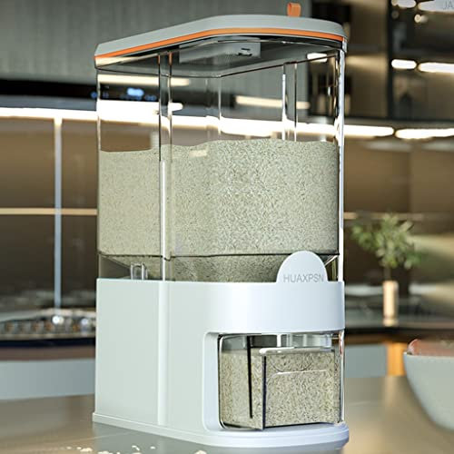 LLXBFNMC Dispenser per riso da 22 libbre, secchio per cereali per la casa, contenitori sigillati per cereali, cilindro per riso con misurino graduato, per soia, snack, chicchi di caffè, cibo per cani