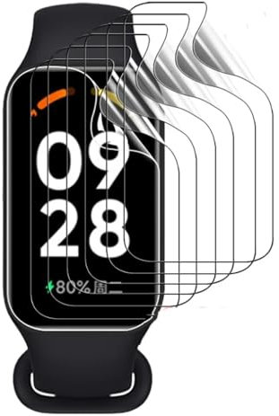 Snailcanfly Película de hidrogel 5pcs para Xiaomi Smart Band 8 Active,Mi band 8 Active 1.47 Smart Watch Protector de pantalla Transparente TPU Sensible al tacto, de alta definición
