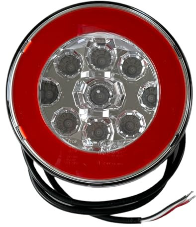 MelTruck® 2 Funktions rund Neon LED Rückleuchte Nebelschlußleuchte E9 für PKW LKW Anhänger