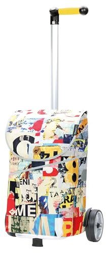 Andersen Einkaufstrolley - 46 Liter - höhenverstellbar - Aufhängung für Einkaufswagen - belastbar 40 kg - Aluminium - Kugellager-Rad Ø 17 cm - mit Kordelzug & Klett - Shopper Mix Collection A33