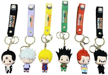 Xingbiyou Lot de 6 porte-clés Anime Hunter × Hunter pour voiture, sac, Non défini, undefinded