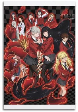 MHEGSNGA Kakegurui-Poster, Vintage-Kunst, Raumdekoration, ästhetische Schlafzimmerdekoration, Leinwandposter für Schlafzimmer, 30 x 45 cm, ungerahmter Stil
