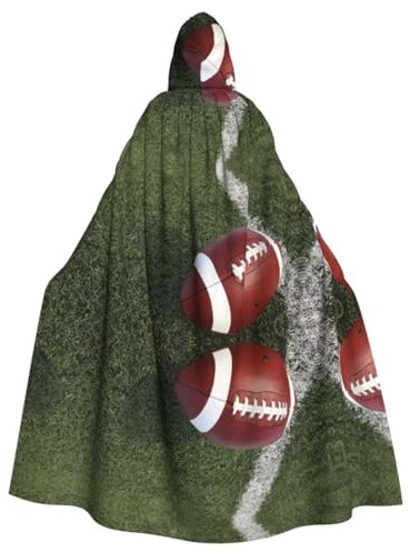NBSNGSLS Kapuzenumhang mit American Football-Druck, für Herren und Damen, Halloween, Cosplay