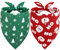 Vivifying 2PCS Halstuch Hund Weihnachten, Weihnachten verstellbare Dreieck Hund Bandanas mit Weihnachtsmann, Hund Weihnachtskostüm für Hunde (XL, Grün & Rot)