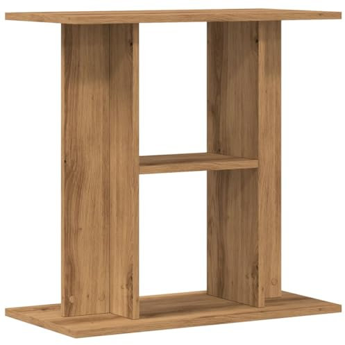 vidaXL aquarium stand/fish tank table - artisan oak engineered wood - 3-tier storage, 60x30x60 cm, living/bedroom/office display furniture