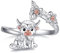 URONE Hochland Kuh Ringe Sterling Silber Kuh Gänseblümchen Ringe Offene Ringe Tier Ringe Schottische Hochland Kuh Schmuck für Frauen