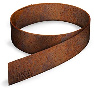 IRKA 1012-003 – Rasenkantenband – 1 mm stark – Cortenstahl – robuste Beeteinfassung – Höhe 20 cm – Länge 5 m
