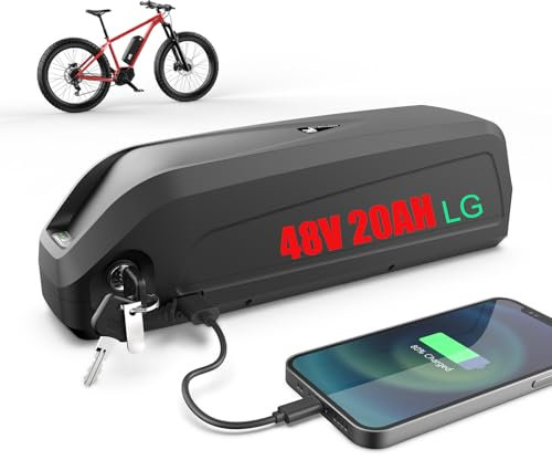Ebike Akku 48V 20AH LGcell Lithium Ionen Fahrrad Batterie mit Ladegerät für 48V 1500W 1000W 750W 500W 250W Motor, ebike Conversion kit