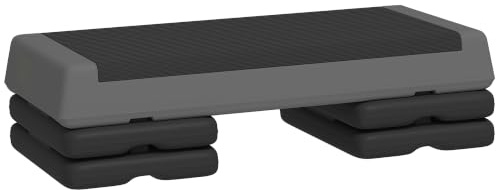 SPORTNOW Fitness Stepper, 3-Height Adjustable Aerobic Step, Non-Slip Exercise Step Board for Home Gym Office Workout, 10.5cm, 15.5cm, 20.5cm