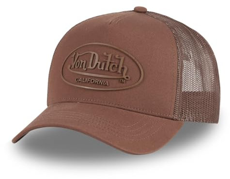 Von Dutch Kappe für Damen & Herren, verstellbar, Trucker-Kappe, Logo, braun, One size