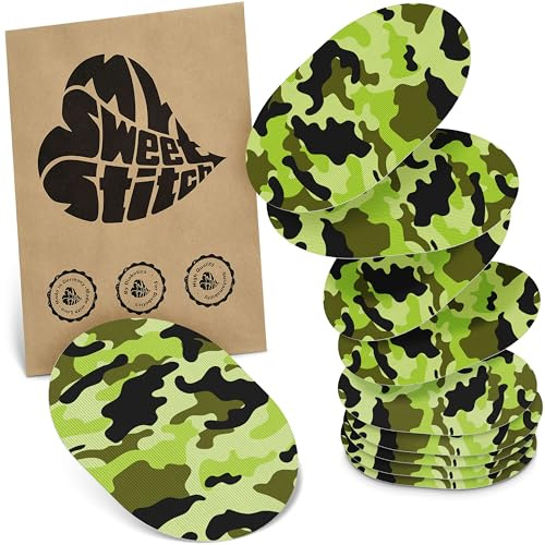 MySweetStitch 10 Fixierpflaster für CGM-Sensoren oval Camo | Hilft gegen vorzeitiges Ablösen, wasserfest und schnell trocknend, hautfreundlich, bis zu 15 Tage Halt