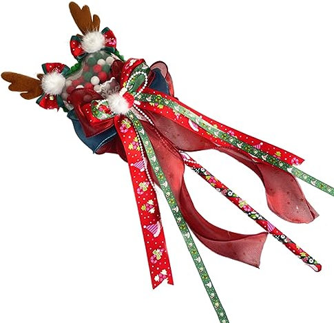 THINCAN Weihnachtsmütze Mit Niedlichen Hirschgeweihen Lolitas Haare Clip Handgefertigt Lolitas Haarzubehör Süßes Haar Stirnband Für Mädchen