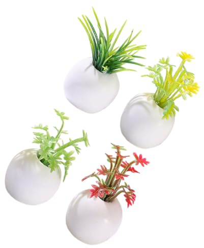 Milisten 4piezas Plantas Suculentas Maceta Miniatura Adornos De Mini Bonsái Artificiales para Decorar Decoración De Plantas Maceta para Casa De Muñecas