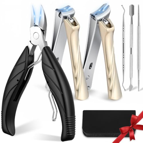 HOTUT Coupe Ongle Professionnel Pour Épais Pour Personnes Âgées | Design Tête Inclinée et Long Manche, avec Large Ouverture, Idéal Pour Ongles Incarnés, Épais ou Durs, Hommes, Femmes, Âgés