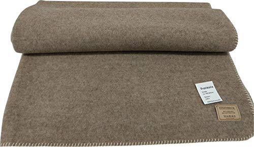 STEINBECK Wohndecke Supralana Schurwolle Taupe Größe 150x200 cm