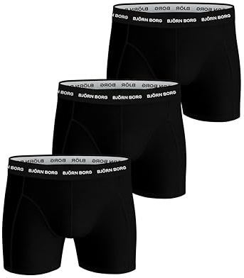 Björn Borg Herren Shorts Noos Solids Shorts Men 3er Pack, Schwarz (Black 90011), M