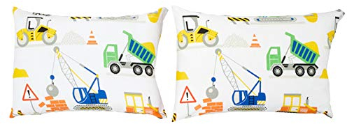 Bloomsbury Mill - Baufahrzeuge – Lastwagen, Bagger & Kräne - Zwei Kissenbezüge (zusätzlich) - 50cm x 75cm