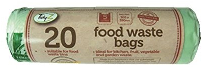 Tidyz 5 Litre Bio Kitchen Caddy Liners Food Waste Compost Bin Liners-20 Bags, Black, 10 x 10 x 10 cm