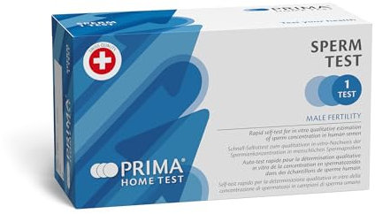 PRIMA Home Test - Sperm Test Fertilità Maschile - Misura il Livello di Concentrazione degli Spermatozoi (1 Test) - Qualità Svizzera