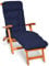Beautissu Bequeme Liegenauflage Deckchair & Sonnenliegen 200x50cm Flair DC – 8cm Dicke Polsterung Gartenliege Auflage Liegestuhl Polster mit Schaumflockenfüllung Gartenmöbel Kissen Dunkelblau