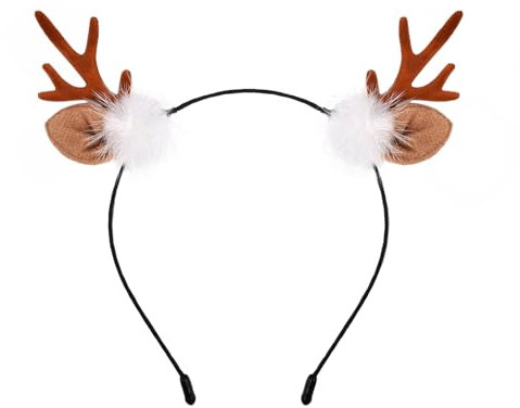 SCSpecial Hirschgeweih Stirnband Rentier Haarband Kitz Horn Haarspange Zubehör für Weihnachten Kostüme Dekorationen (Hellbraun)