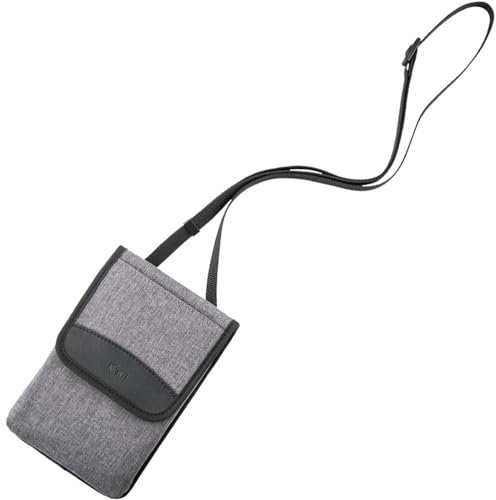 Petit sac de voyage pour passeport, passeport, carte de crédit, porte-gadget, sac de rangement avec sangle réglable, pour homme et femme, gris foncé