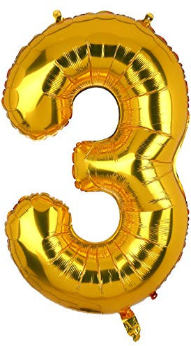 100 CM Groß Gold Zahl 3 Folienballon Luftballon Folien Mylar Riese MäDchen Helium Luftballons Geburtstag Party Deko Lieferungen Baby