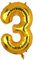100 CM Groß Gold Zahl 3 Folienballon Luftballon Folien Mylar Riese MäDchen Helium Luftballons Geburtstag Party Deko Lieferungen Baby