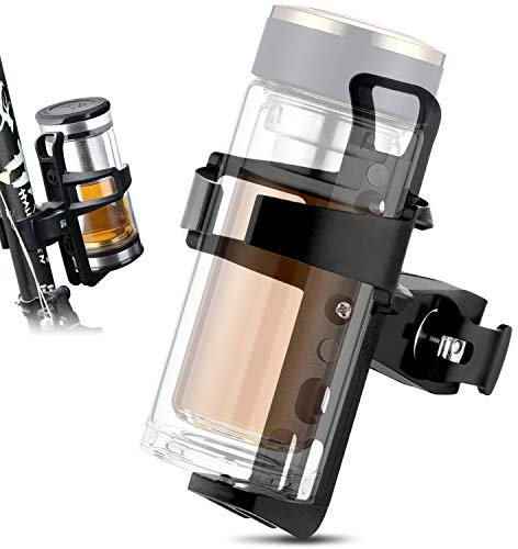 Porte Bidon Velo,Universel Porte Gobelet pour Route/VTT Vélo et Poussette de 360 Degrés de Rotation (Noir)