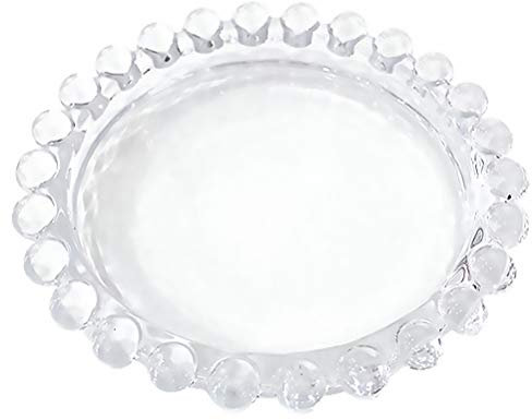 DOITOOL 1pc Fashion Daisy Pattern Glass Dish Creative Transparent Plate for Home Lovely Glass Serving Plate for Fruits Desserts Easy to Clean Microwave Dishwasher Safe