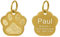 kultdog Pfote Hundemarke aus Edelstahl mit Gravur I Adressanhänger in 2 Größen erhältlich I Tiermarke für Hunde inkl. Schlüsselring - Gold Standard