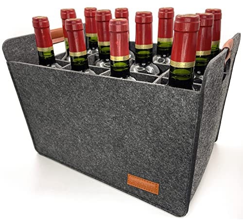 Fisioan 12 Bottle Wine Carrier Carry Case Glasses Vacation Picnic Dinner Party Travel Storage & Organizers for Toys, Shelves, Clothes