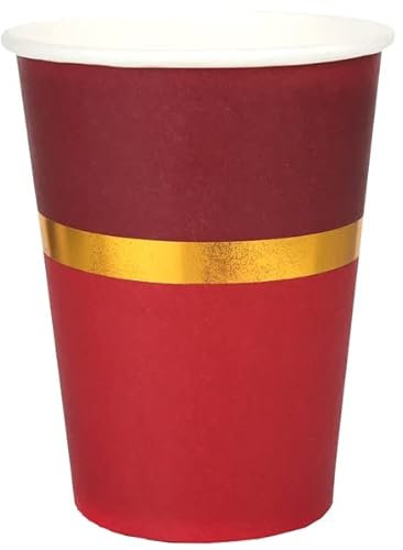 SANTEX 7461-7, Sachet de 10 Gobelets Noël Chic, Rouge