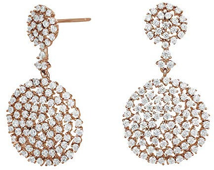 JC Trauringe Ohrhänger Dora mit Zirkonia Damen Paar Ohrringe Ohrstecker 925 Sterling Silber Roségold vergoldet