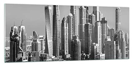 ARTTOR Glasbild 100x40cm Wandbild Glasdruck Architektur Schwarz-Weiß - 4388