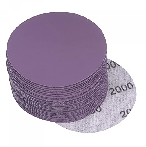 sourcing map 30 Stück 7,6 cm violette Schleifscheiben 2000 Körnungen Klettverschluss Professionelles Aluminiumoxid Schleifpapier nass trocken Politur für Holz Metall Farbe Finishing