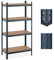 Relaxdays Schwerlastregal, 4 Ebenen, HBT 156x80x40 cm, 280 kg Tragkraft, Metall, Lagerregal Keller & Garage, anthrazit