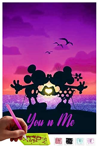 MISHBAY Diamond Painting Mickey Mouse - 30x40cm Diamond Painting Erwachsene - Disney Diamant Painting Bilder - DIY 5D Satz Wand Dekor Diamantstickerei