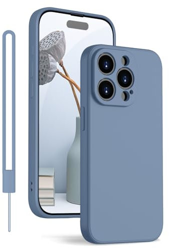 KPPIT Silicone Case Compatible with iPhone 13 Pro Max 6.7 inch Protective case,Ultra Slim Soft Gel Anti-Scratch,Microfiber Lining,Rubber Shockproof Case Cover for iPhone 13 Pro Max Lavender Gray