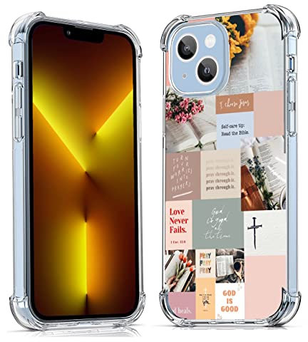 Bible Verses Phone Case for iPhone 13, Indie Jesus Christian Postive Quotes Case for Man Women,Unique Trendy Cool TPU Bumper Case for iPhone 13