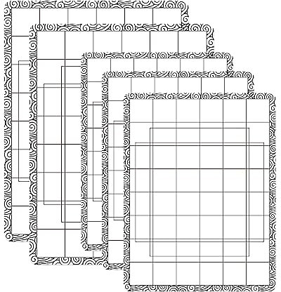 5 Stück Niedrige Stickmatte Klebematte rutschfeste flexible Gitter-Stempelmatten, 2 Standard und 3 Mini mit 1 Kunststoff-Blending-Buddy-Blätter-Set, niedrige Haftung,Bastelwerkzeug