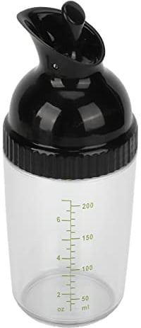 200 Ml Salatdressing-Shaker, Auslaufsicher, BPA-frei, Spülmaschinenfest, Versiegelter Gewürzflaschenmischer für Saucenmarinade (Schwarz)